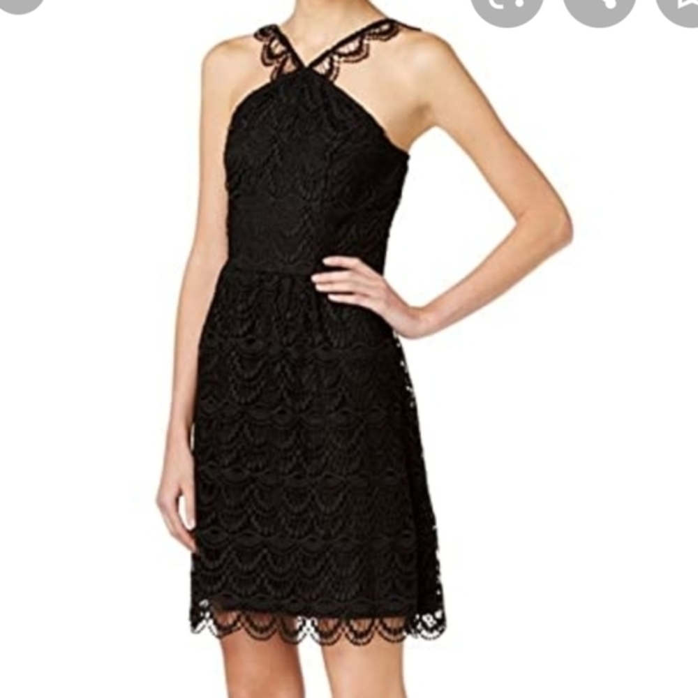 Kensie crochet lace black dress nwt‎ size m